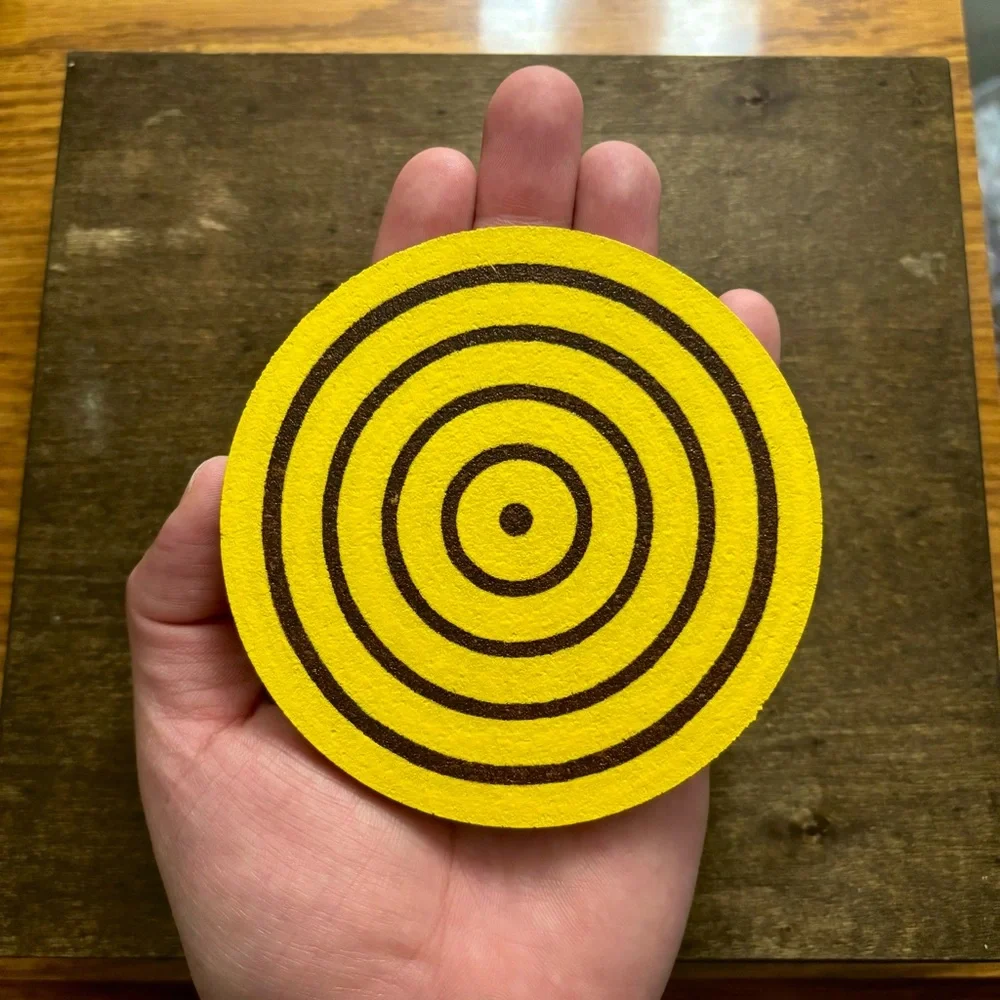 Boruto Yellow Rinnegan Laser Engraved Painted Cork Coaster
